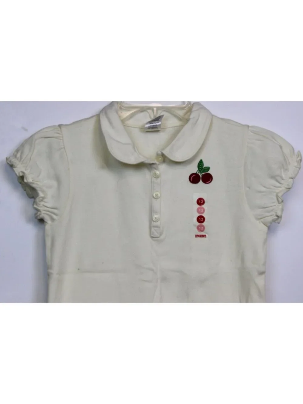 2006 Gymboree Cherry Pie Sequin Polo Shirt Bow sz 7 Puff Cap Sleeve NEW